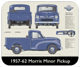 Morris Minor Pickup 1957-62 Place Mat, Small